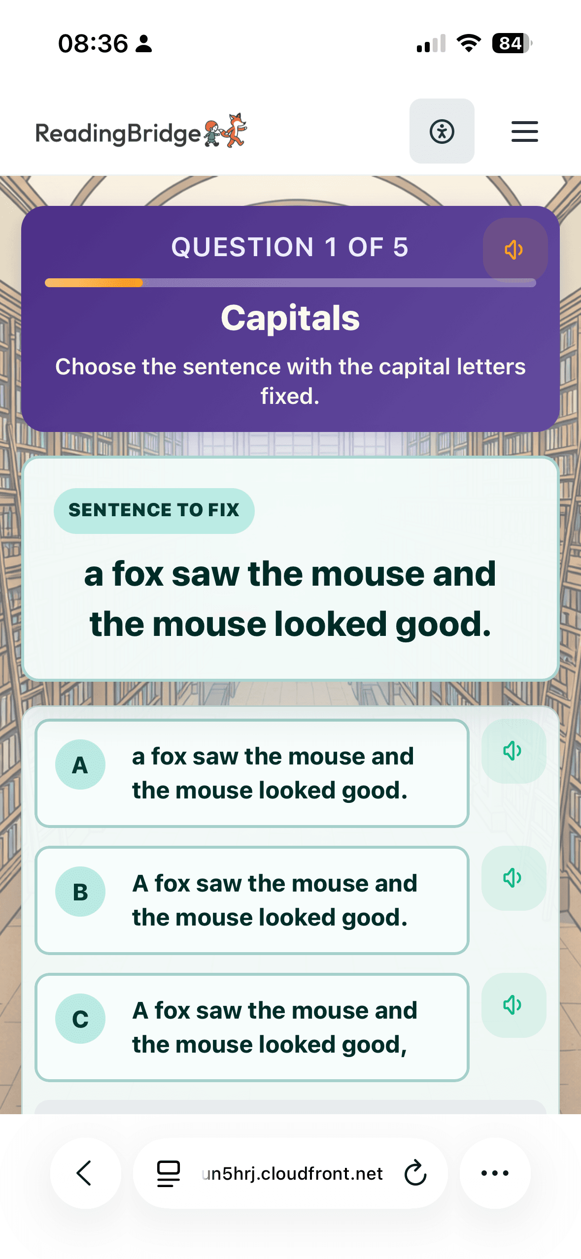 Fix the Sentence screen