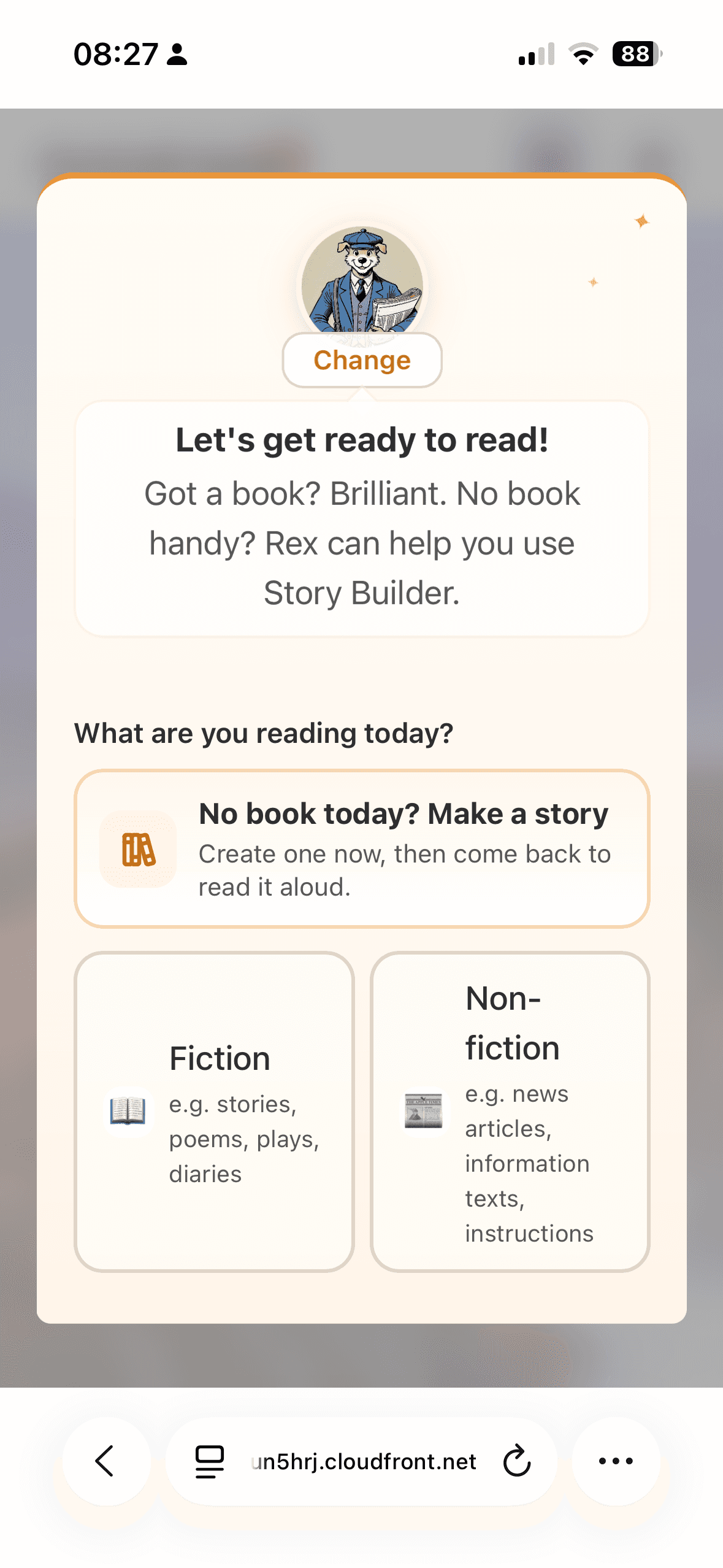 Reading source choice screen