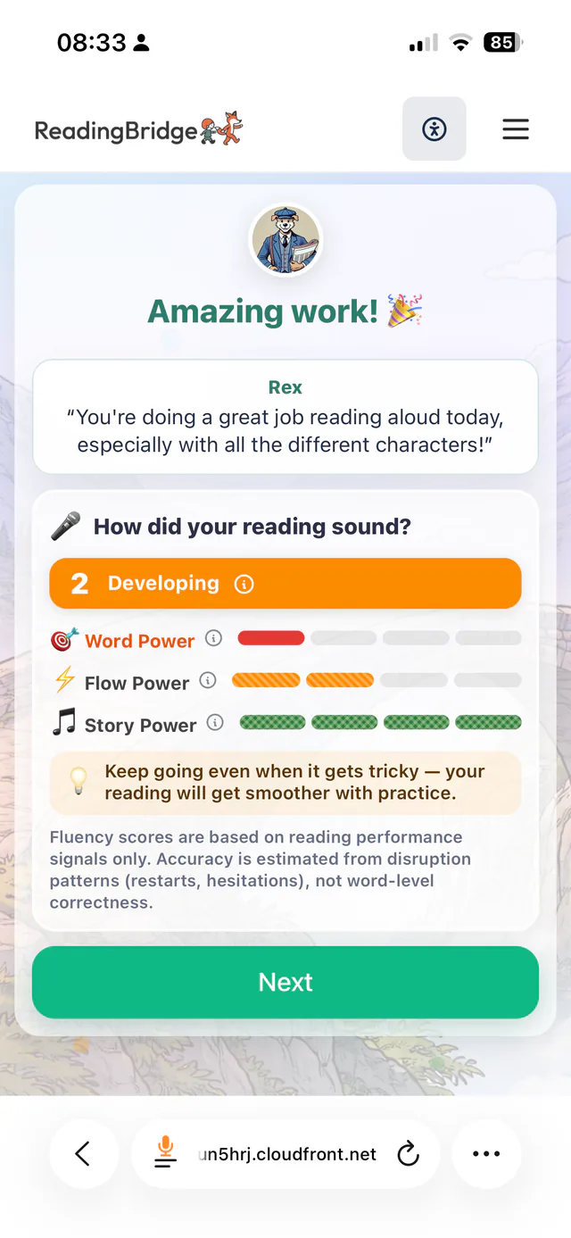 Kind, specific reading feedback