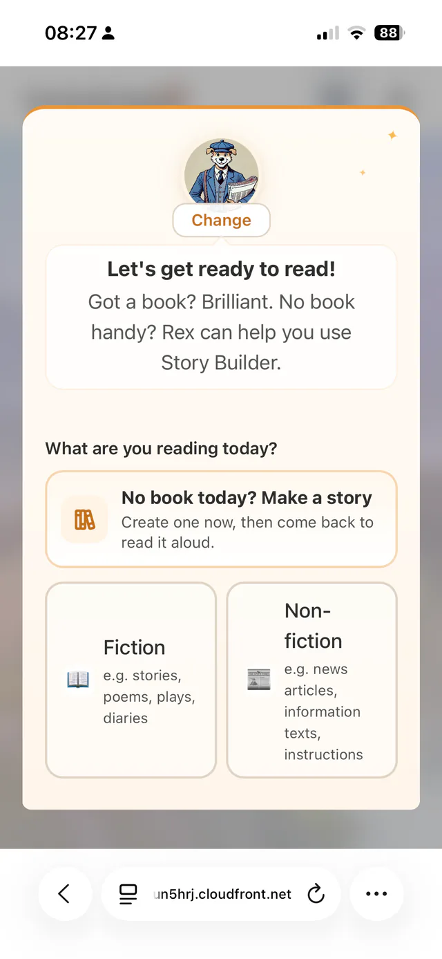 Reading source choice screen
